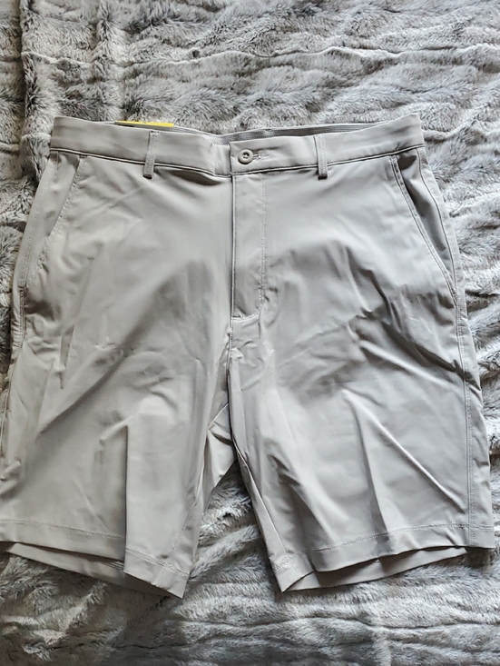 Greg Norman Collection Other - Men's Flat-Front Performance Golf Shorts - Light Khaki